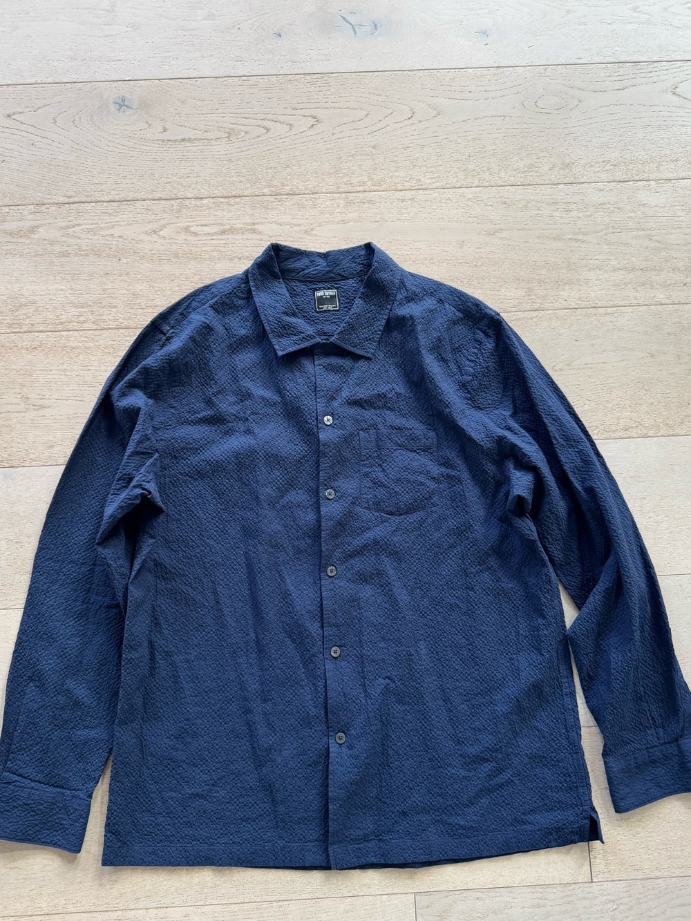 Todd Snyder Textured puckered Blue Knit Shirt
